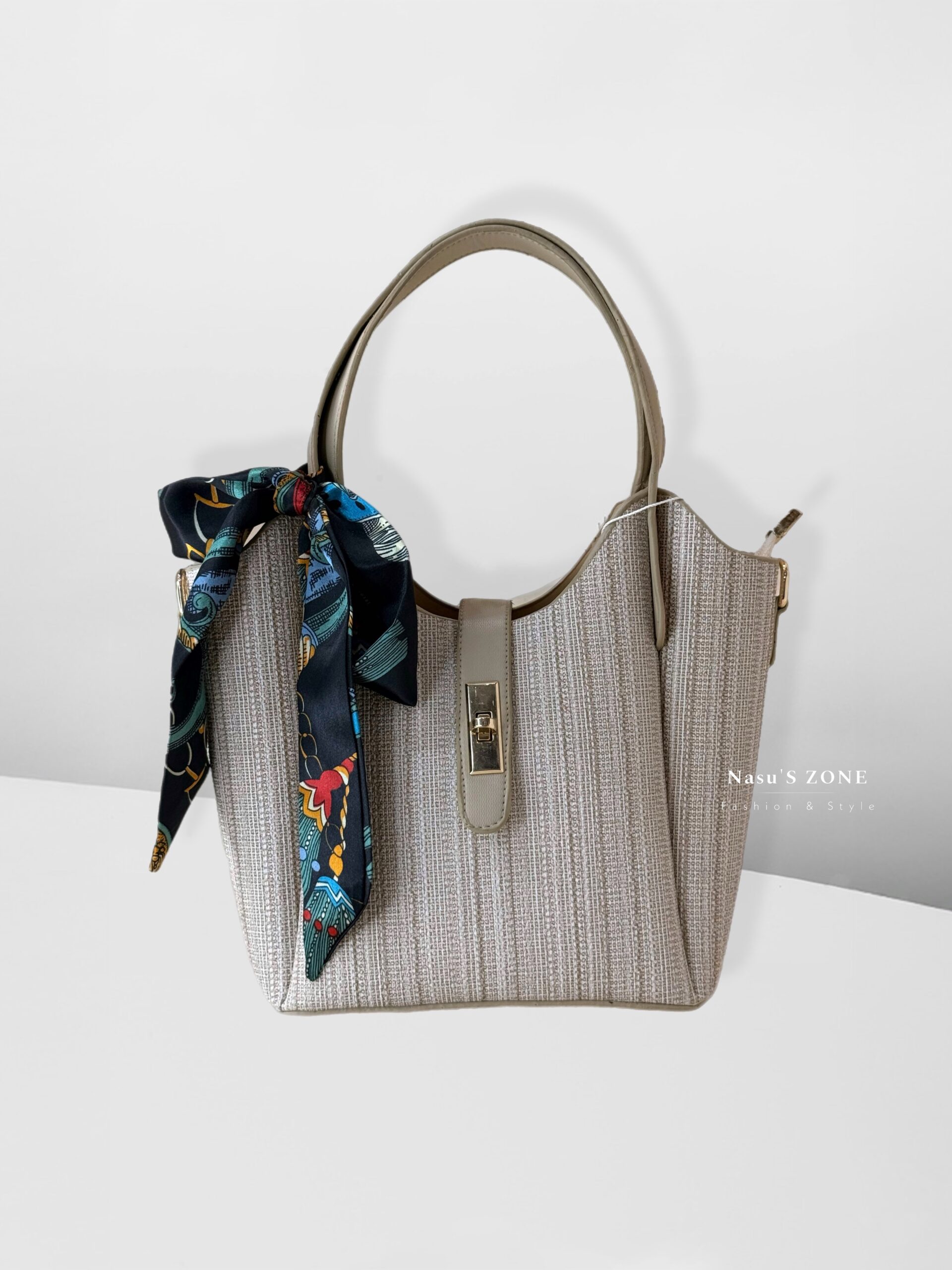 Beige Shital Pati Bag