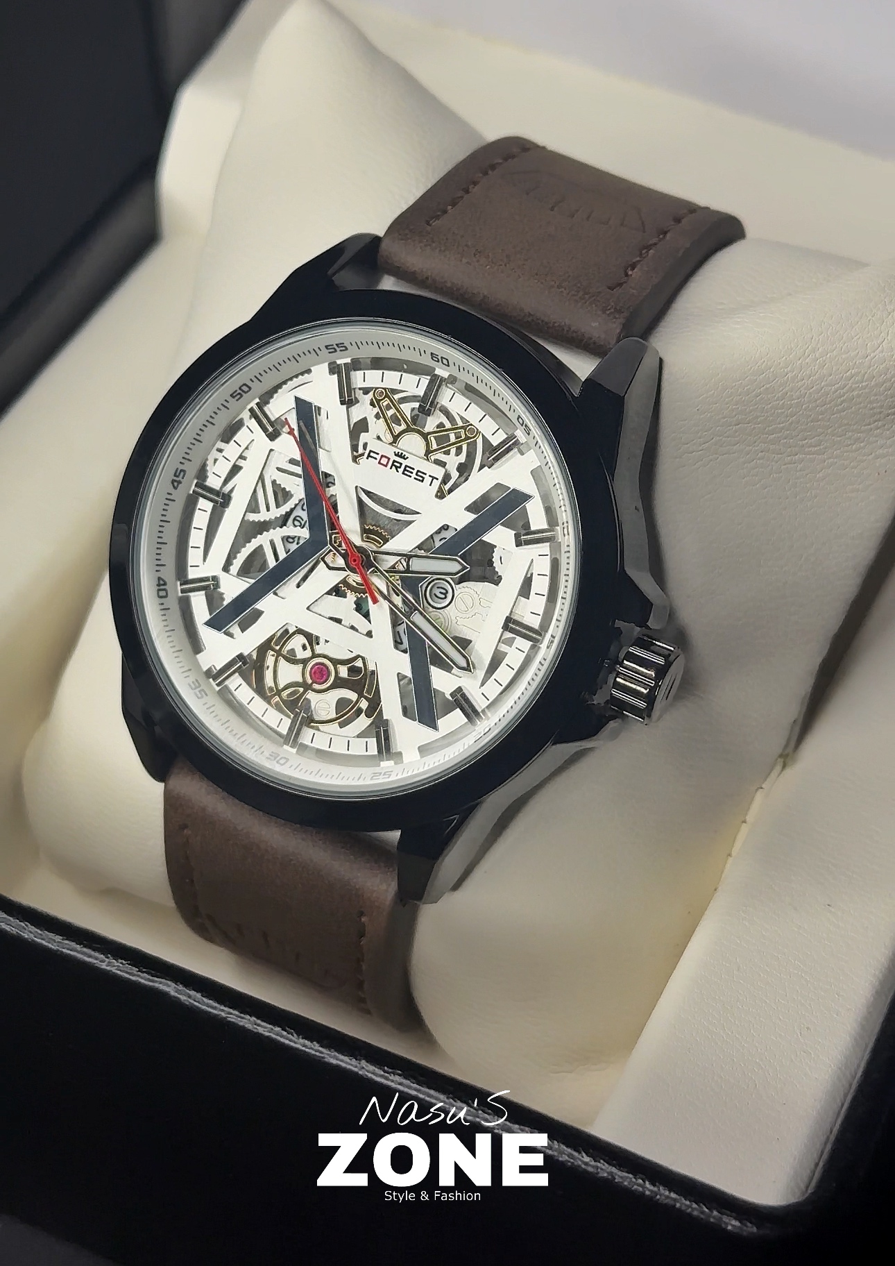 FOREST-F984 LB (genuine leather belt watch) - Image 4