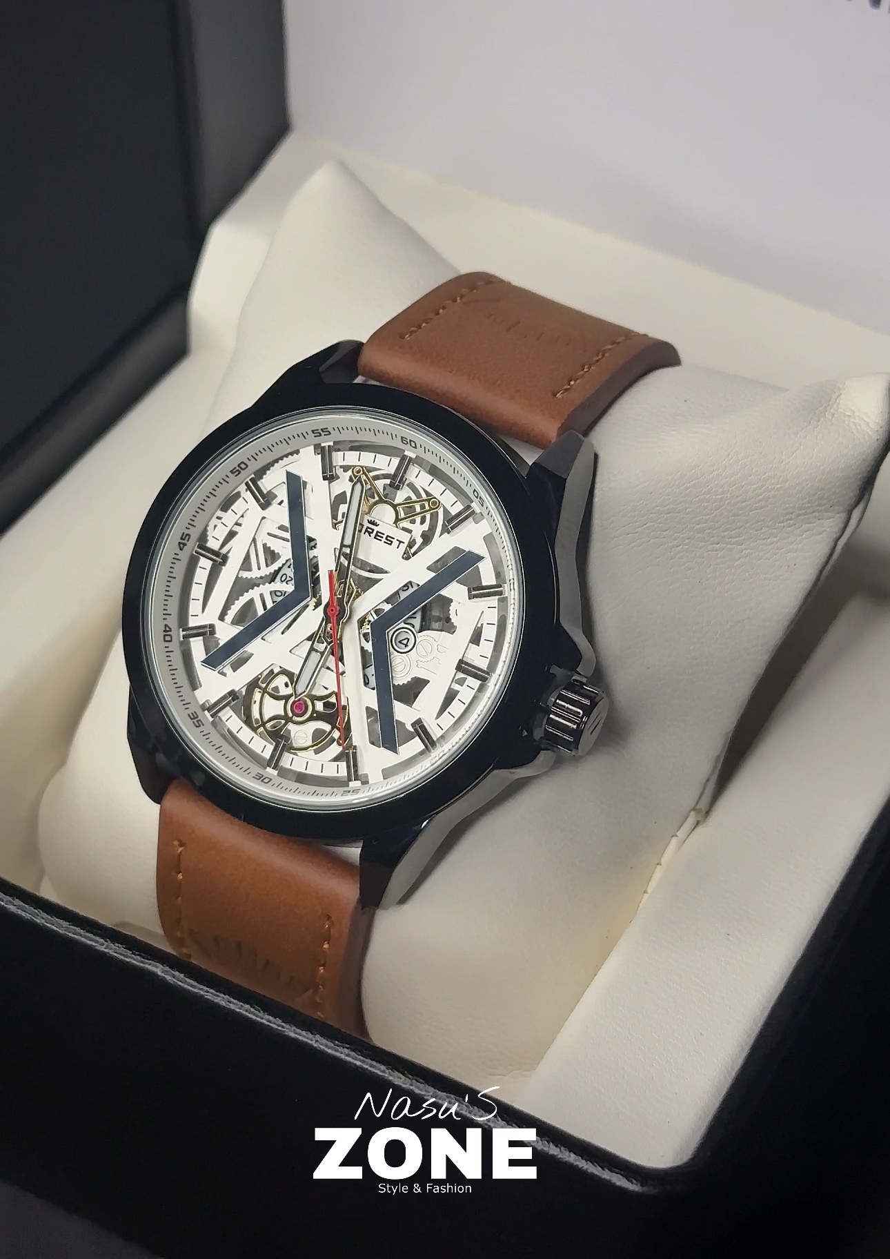 FOREST-F984 LB (genuine leather belt watch) - Image 5