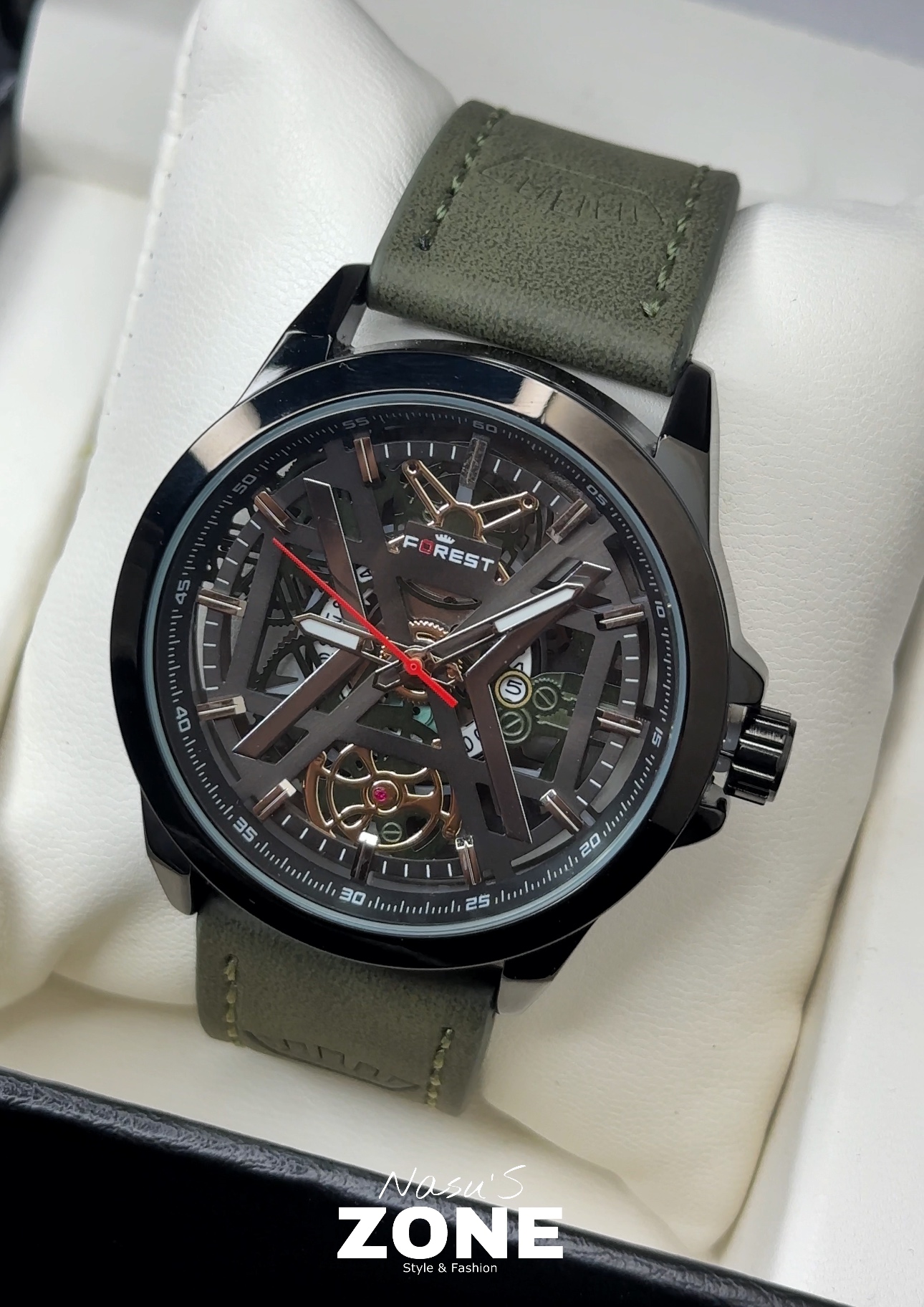 FOREST-F984 LB (genuine leather belt watch)