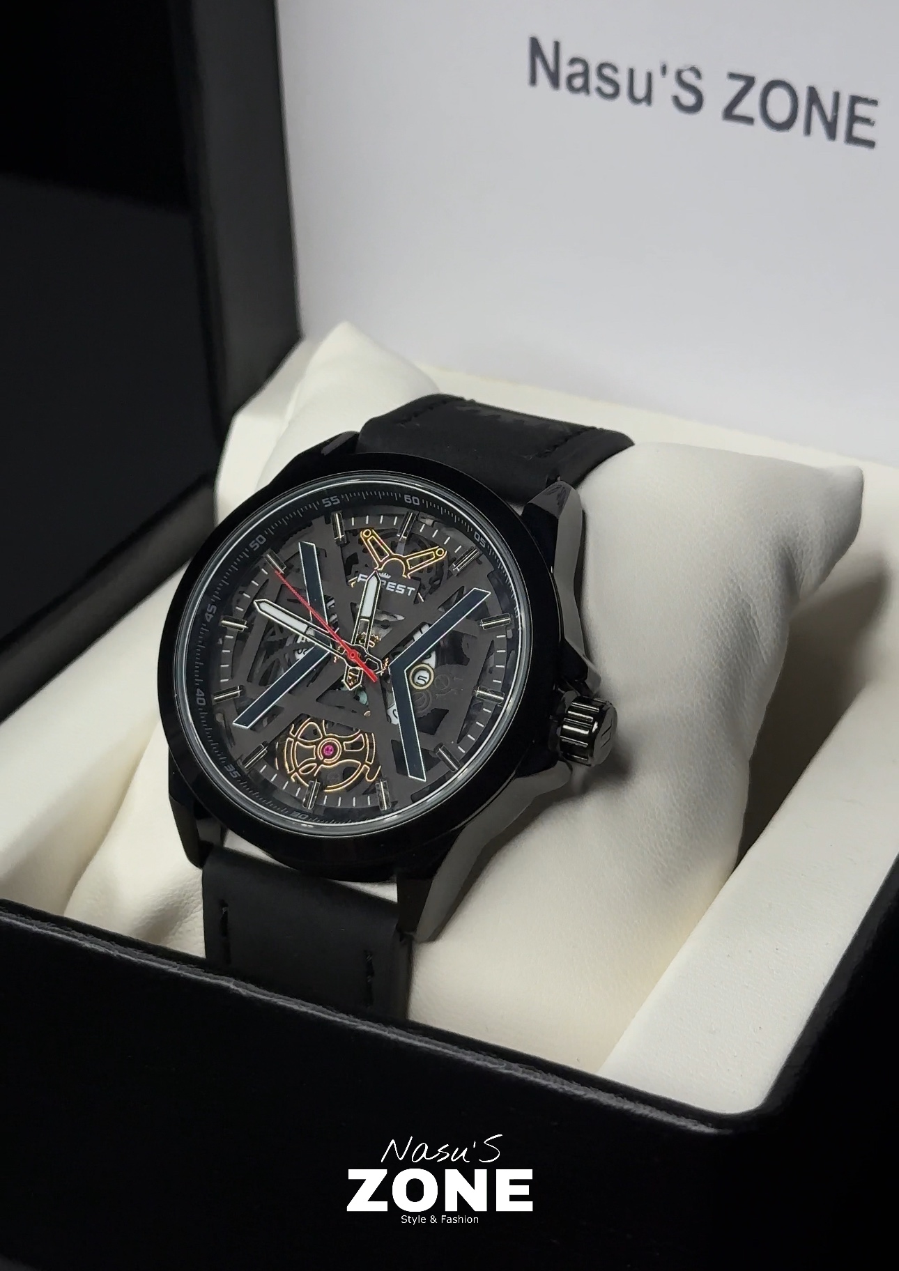 FOREST-F984 LB (genuine leather belt watch) - Image 2